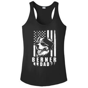 Berner Dog Dad American Flag Funny Gift For Best Father Daddy Great Gift Ladies PosiCharge Competitor Racerback Tank