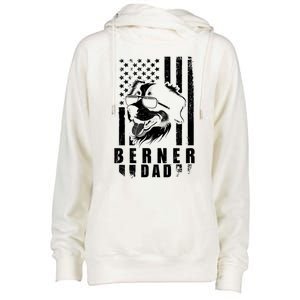 Berner Dog Dad American Flag Funny Gift For Best Father Daddy Great Gift Womens Funnel Neck Pullover Hood