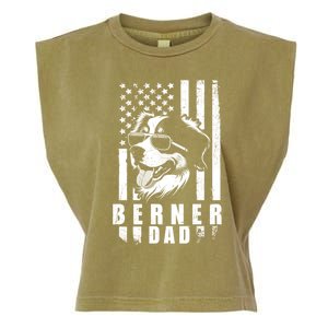 Berner Dog Dad American Flag Funny Gift For Best Father Daddy Great Gift Garment-Dyed Women's Muscle Tee