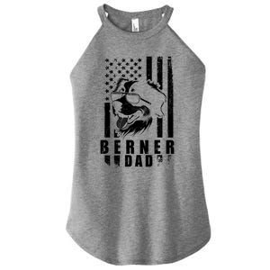 Berner Dog Dad American Flag Funny Gift For Best Father Daddy Great Gift Women's Perfect Tri Rocker Tank