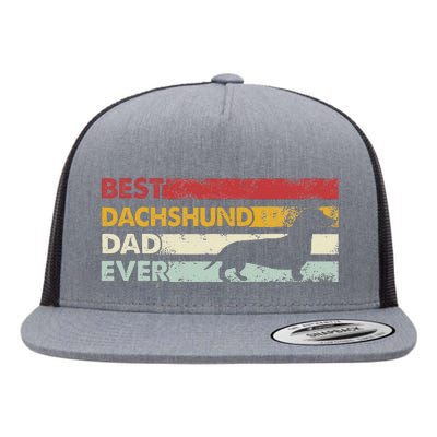 Best Dog Dad Ever Father Wiener Sausage Dog Dachshund Flat Bill Trucker Hat