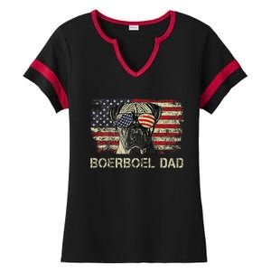 Boerboel Dad Dog Lovers American Flag 4th Of July Ladies Halftime Notch Neck Tee