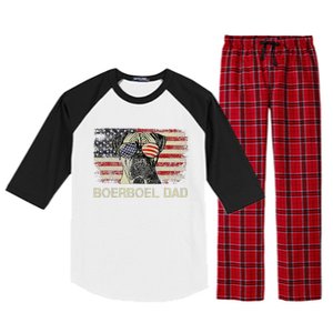 Boerboel Dad Dog Lovers American Flag 4th Of July Raglan Sleeve Pajama Set