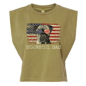 Boerboel Dad Dog Lovers American Flag 4th Of July Garment-Dyed Women's Muscle Tee