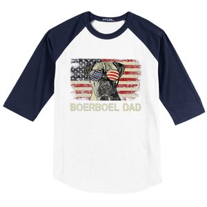 Boerboel Dad Dog Lovers American Flag 4th Of July Baseball Sleeve Shirt