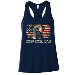 Boerboel Dad Dog Lovers American Flag 4th Of July Women's Racerback Tank