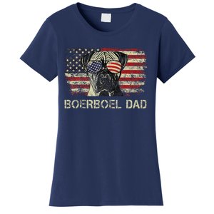 Boerboel Dad Dog Lovers American Flag 4th Of July Women's T-Shirt