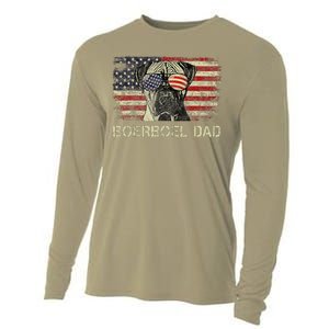 Boerboel Dad Dog Lovers American Flag 4th Of July Cooling Performance Long Sleeve Crew