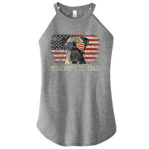 Boerboel Dad Dog Lovers American Flag 4th Of July Women's Perfect Tri Rocker Tank