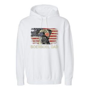 Boerboel Dad Dog Lovers American Flag 4th Of July Garment-Dyed Fleece Hoodie