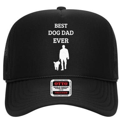 Best Dog Dad Ever High Crown Mesh Back Trucker Hat