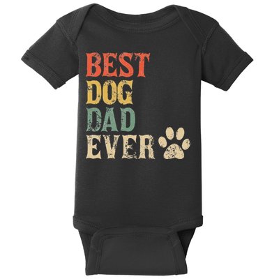 Best Dog Dad Ever Vintage Dog Daddy Retro Doggy Father Baby Bodysuit