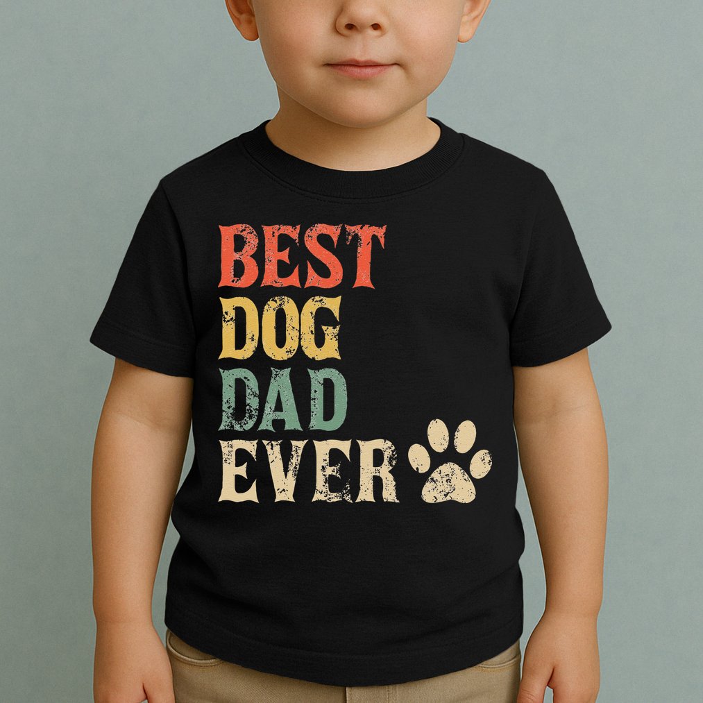 Best Dog Dad Ever Vintage Dog Daddy Retro Doggy Father Toddler T-Shirt