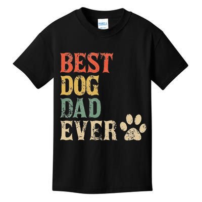 Best Dog Dad Ever Vintage Dog Daddy Retro Doggy Father Kids T-Shirt