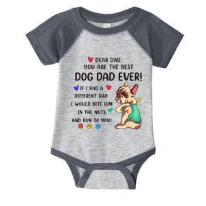 Best Dog Dad Ever Fawn French Bulldog Fathers Day Dog Lover Infant Baby Jersey Bodysuit