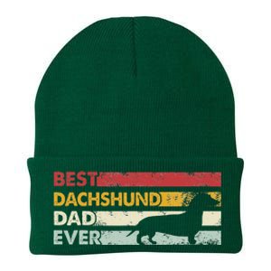 Best Dog Dad Ever Father Wiener Sausage Dog Dachshund Knit Cap Winter Beanie