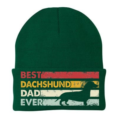 Best Dog Dad Ever Father Wiener Sausage Dog Dachshund Knit Cap Winter Beanie