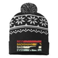 Best Dog Dad Ever Father Wiener Sausage Dog Dachshund USA-Made Snowflake Beanie