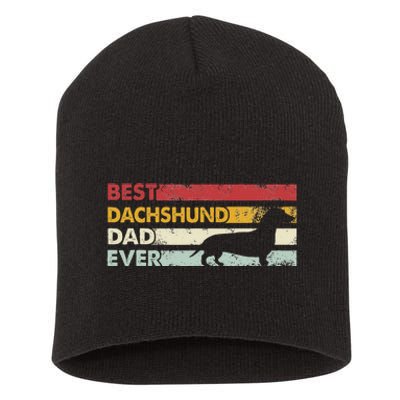 Best Dog Dad Ever Father Wiener Sausage Dog Dachshund Short Acrylic Beanie