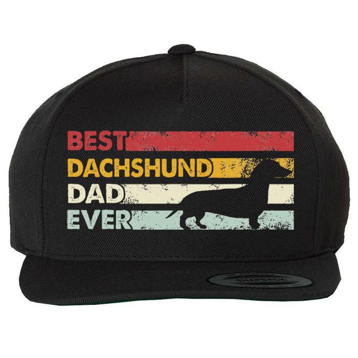 Best Dog Dad Ever Father Wiener Sausage Dog Dachshund Wool Snapback Cap