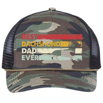 Best Dog Dad Ever Father Wiener Sausage Dog Dachshund Retro Rope Trucker Hat Cap