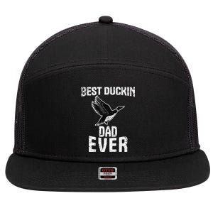 Best Ducking Dad Ever Duck Waterfowl Hunting Funny 7 Panel Mesh Trucker Snapback Hat