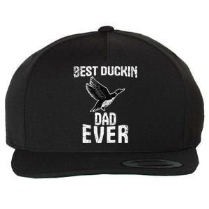 Best Ducking Dad Ever Duck Waterfowl Hunting Funny Wool Snapback Cap