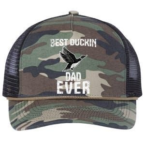 Best Ducking Dad Ever Duck Waterfowl Hunting Funny Retro Rope Trucker Hat Cap