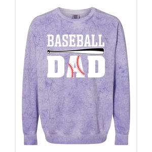 Baseball Dad Dad Baseball Colorblast Crewneck Sweatshirt