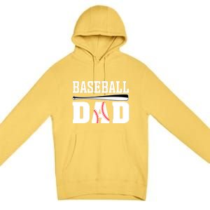 Baseball Dad Dad Baseball Premium Pullover Hoodie