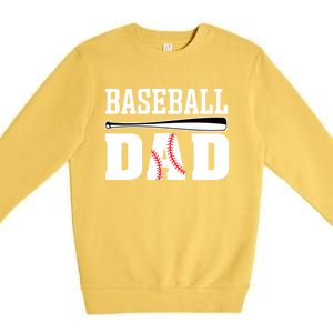 Baseball Dad Dad Baseball Premium Crewneck Sweatshirt