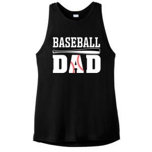 Baseball Dad Dad Baseball Ladies PosiCharge Tri-Blend Wicking Tank