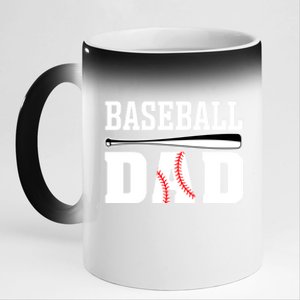 Baseball Dad Dad Baseball 11oz Black Color Changing Mug