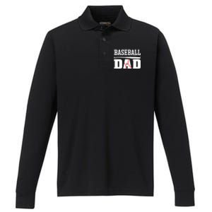 Baseball Dad Dad Baseball Performance Long Sleeve Polo