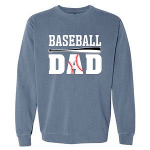 Baseball Dad Dad Baseball Garment-Dyed Sweatshirt