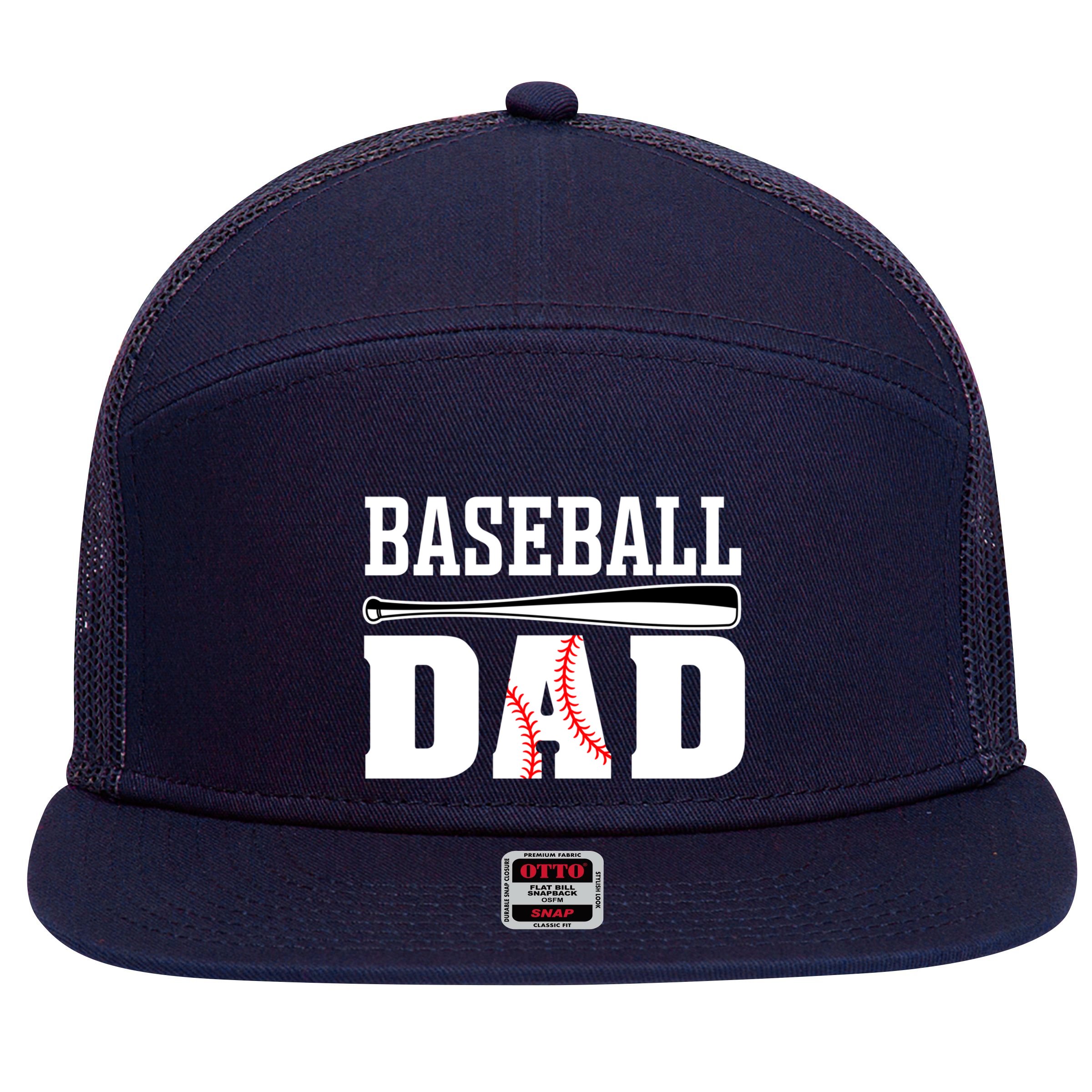Baseball Dad Dad Baseball 7 Panel Mesh Trucker Snapback Hat