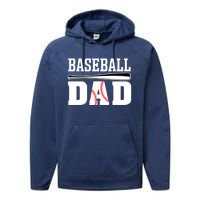 Baseball Dad Dad Baseball Performance Fleece Hoodie