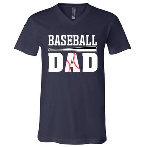 Baseball Dad Dad Baseball V-Neck T-Shirt