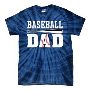 Baseball Dad Dad Baseball Tie-Dye T-Shirt