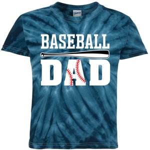 Baseball Dad Dad Baseball Kids Tie-Dye T-Shirt