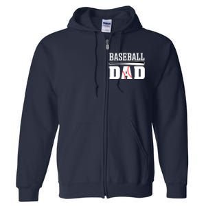 Baseball Dad Dad Baseball Full Zip Hoodie