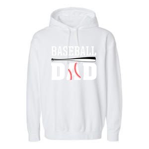 Baseball Dad Dad Baseball Garment-Dyed Fleece Hoodie