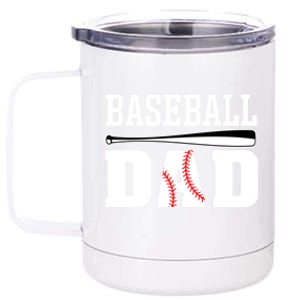 Baseball Dad Dad Baseball 12 oz Stainless Steel Tumbler Cup