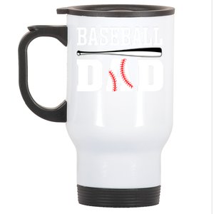 Baseball Dad Dad Baseball Stainless Steel Travel Mug