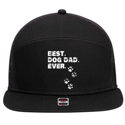 Best Dog Dad Ever 7 Panel Mesh Trucker Snapback Hat