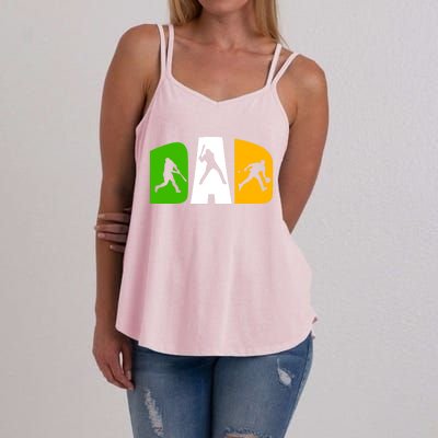 Baseball Dad Daddy Softball Father Baseball Player Funny Gift Women's Strappy Tank