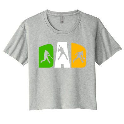 Baseball Dad Daddy Softball Father Baseball Player Funny Gift Women's Crop Top Tee