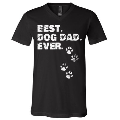 Best Dog Dad Ever Gift For Fathers Day V-Neck T-Shirt