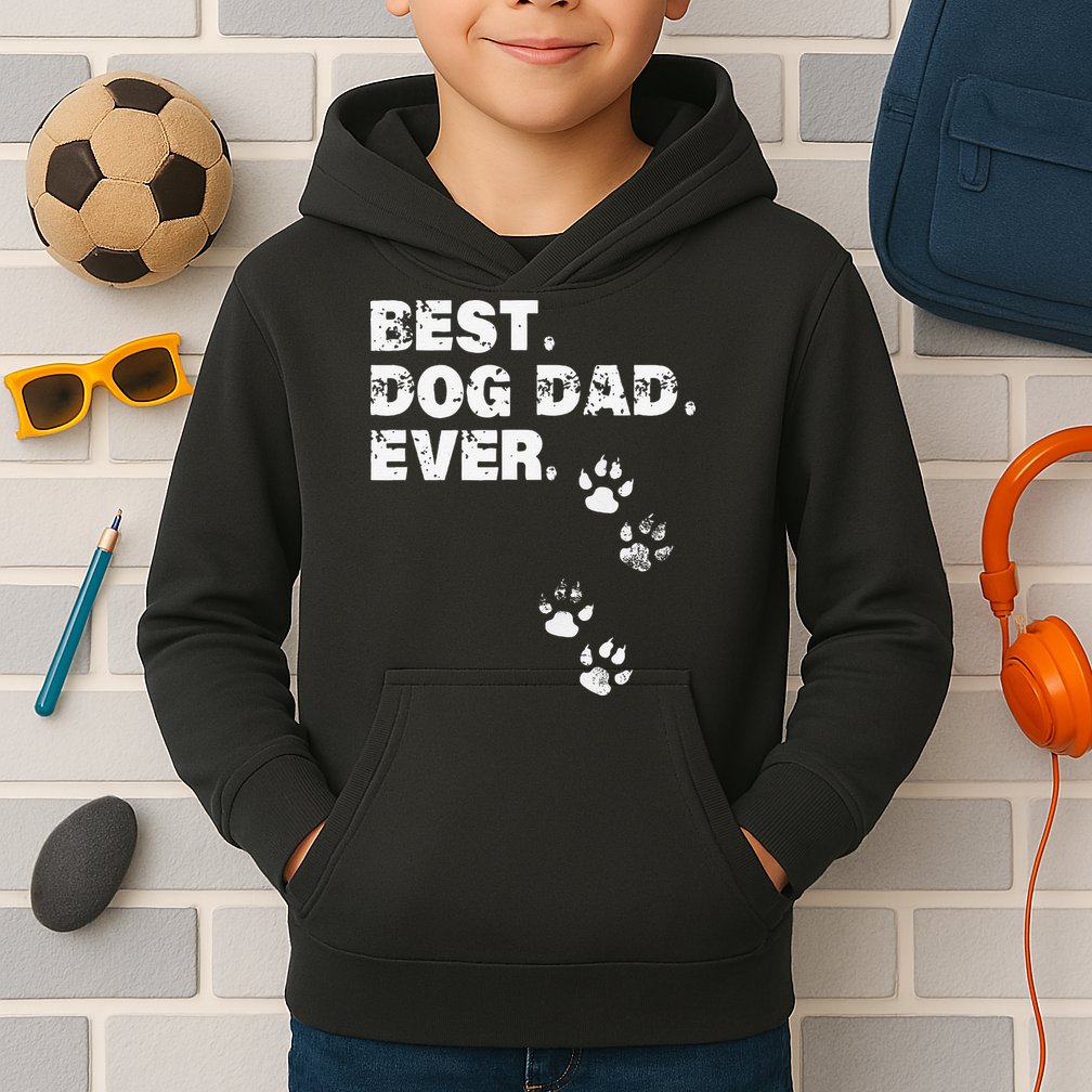 Best Dog Dad Ever Gift For Fathers Day Kids Hoodie