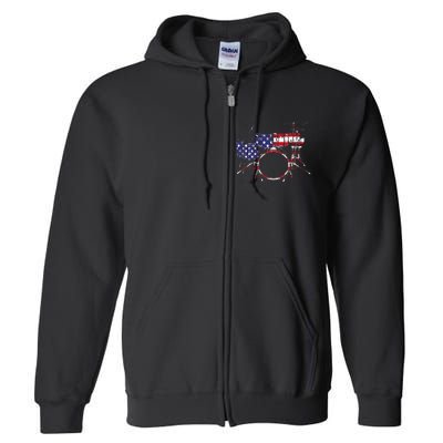 Best Drum Design For Women Drum Set Drumming Drummer Full Zip Hoodie